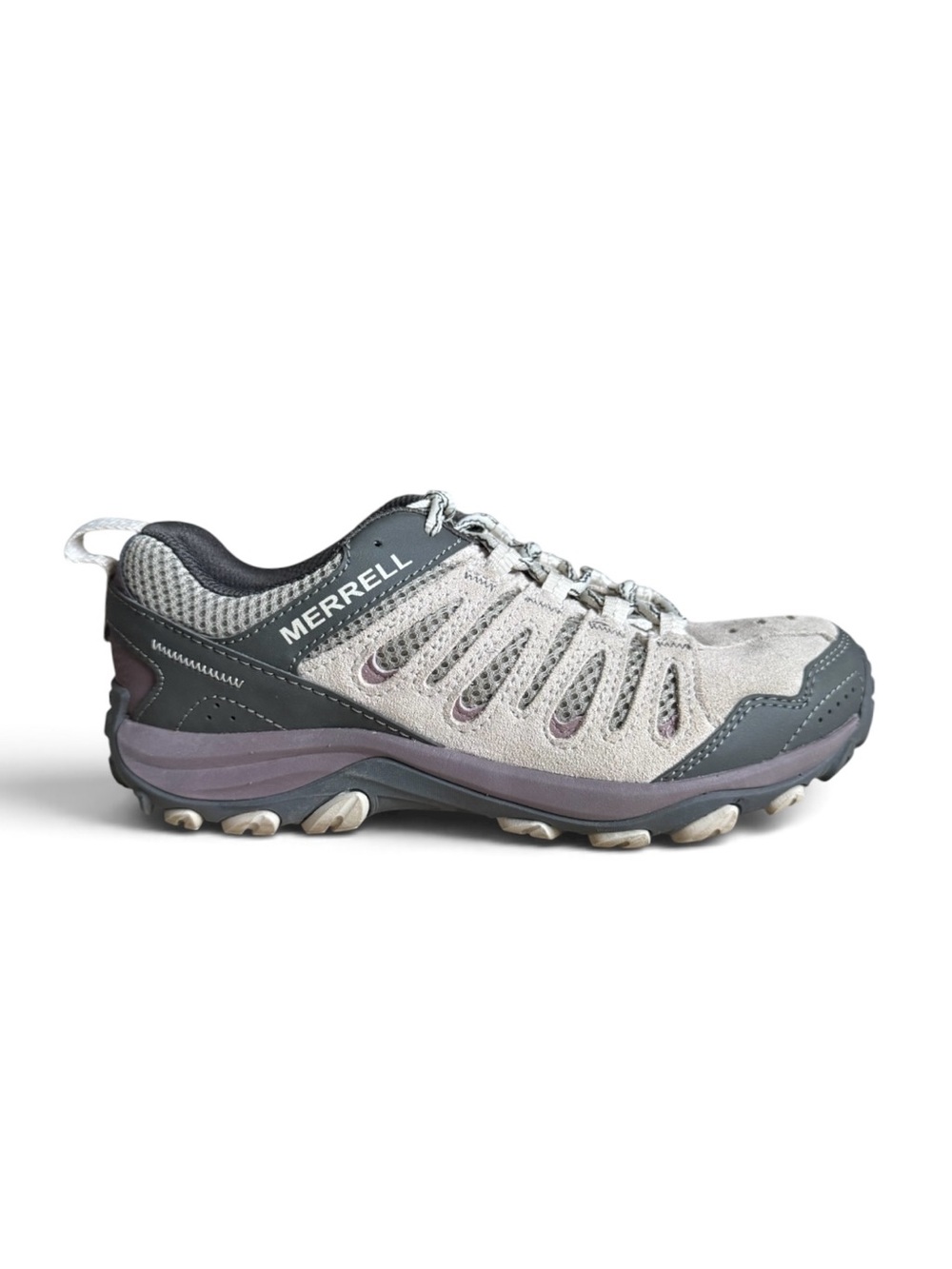 Merrell Crosslander 3 Hiking Trail Shoes Gray Taupe Purple Size 8 Wide